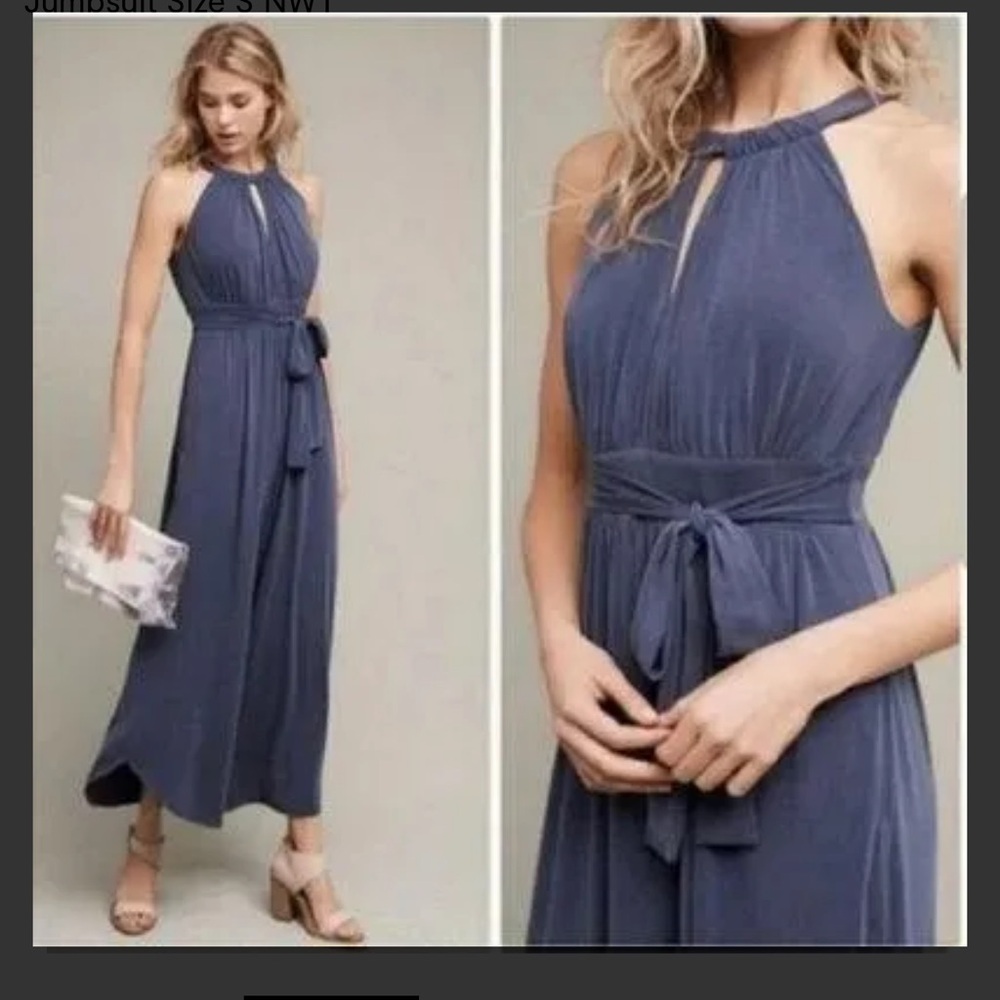Anthropologie Moulinette Soeurs Eremita Blue Wide Leg Jumpsuit